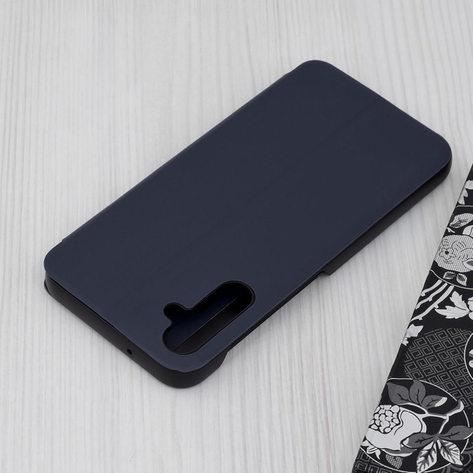 Husa pentru Samsung Galaxy A14 5G / Galaxy A14 4G, SKYDDAR INNOVATION, eFold, tip carte, set cu sticker, Albastru