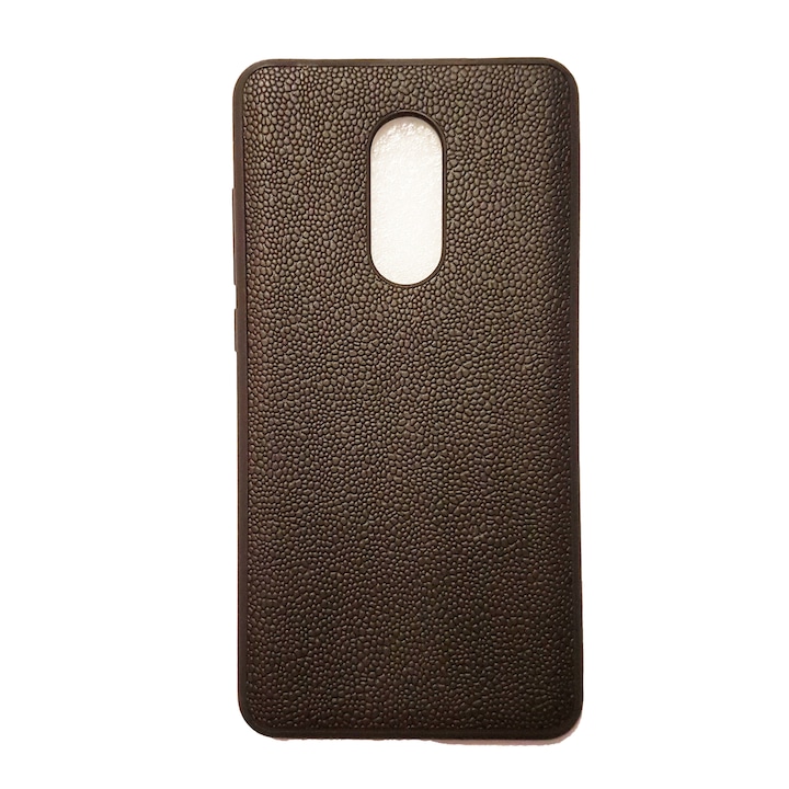 Husa Pentru Xiaomi Redmi Note 4, Leather Skin case, Neagra