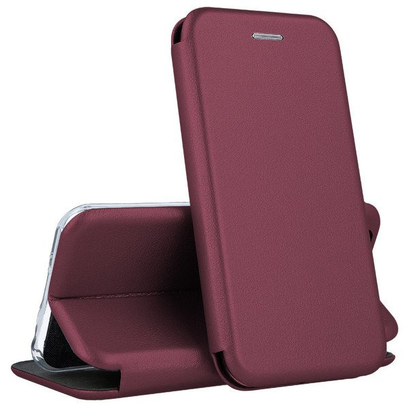 Husa Flip cover magnetic compatibila cu Xiaomi Redmi 14c, Visiniu