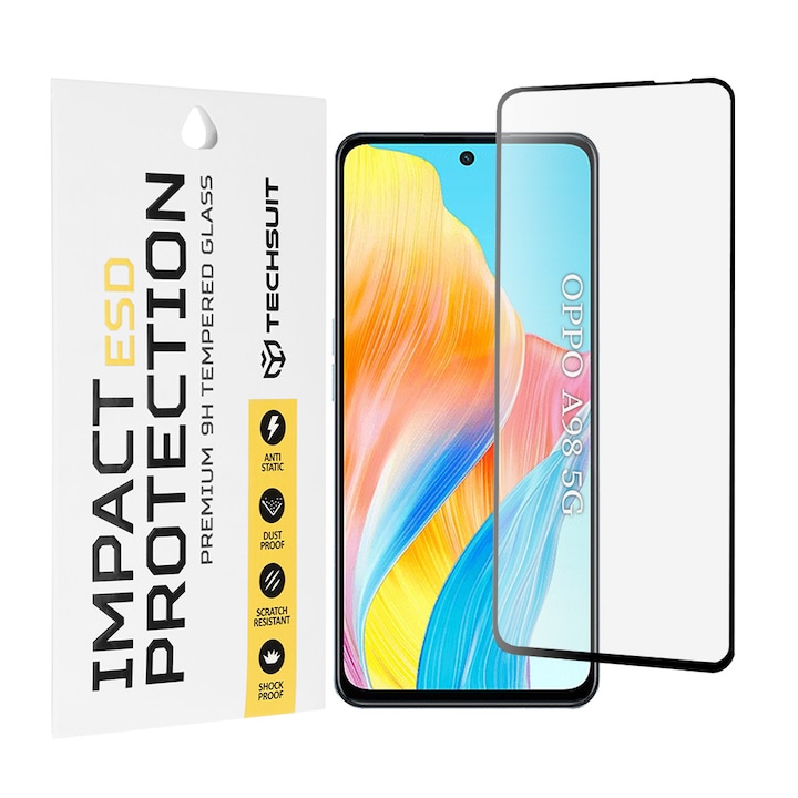 Folie pentru Oppo A98 5G / A79 5G / A58 4G / OnePlus Nord N30 SE - Techsuit ESD Glass - Black