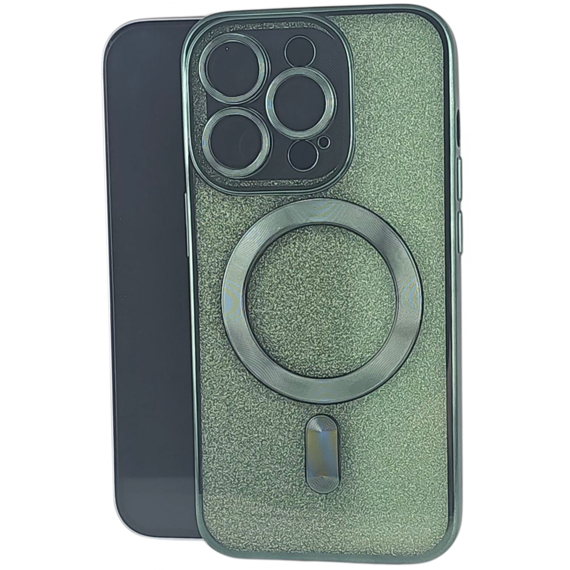 Husa de Protectie 2 in 1, Flippy, pentru Apple iPhone 14 Pro Max, Compatibila MagSafe, Magnetica, cu Protectie Lentila, din TPU, Verde