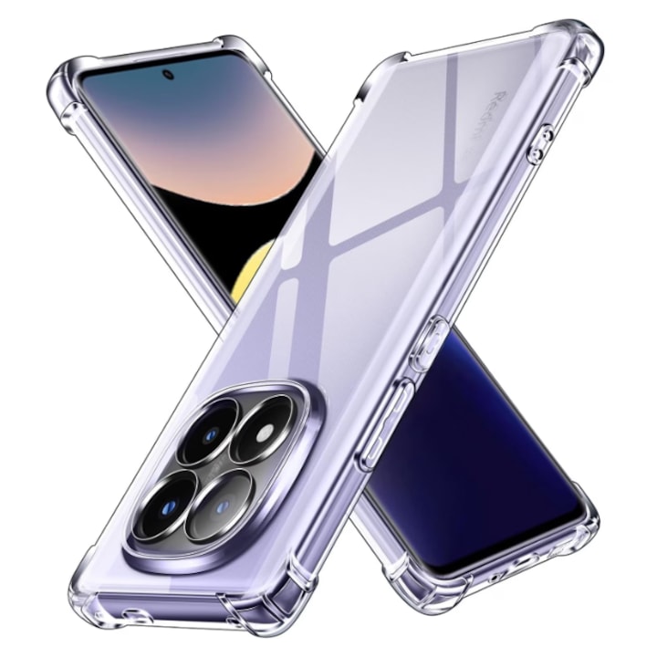 Husa protectie Mat-Tech compatibila cu Xiaomi Redmi Note 15 Pro Plus Margini ridicare camera, Colturi anti-soc, Decupaje Precise, Rezistenta la impact, Transparenta
