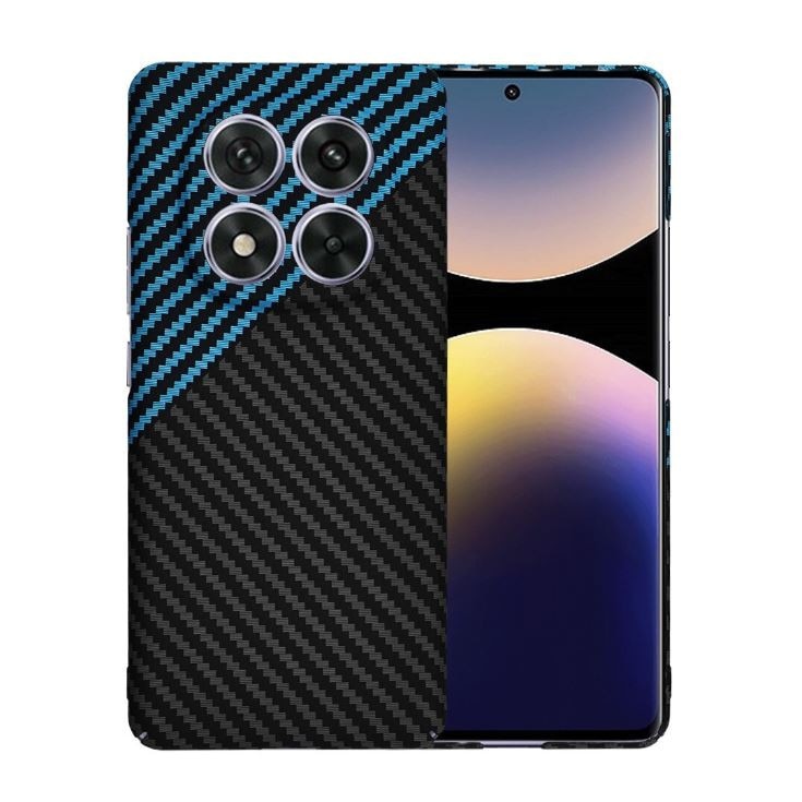 Husa Carbon Negru&Albastru pentru Xiaomi Redmi Note 14 Pro