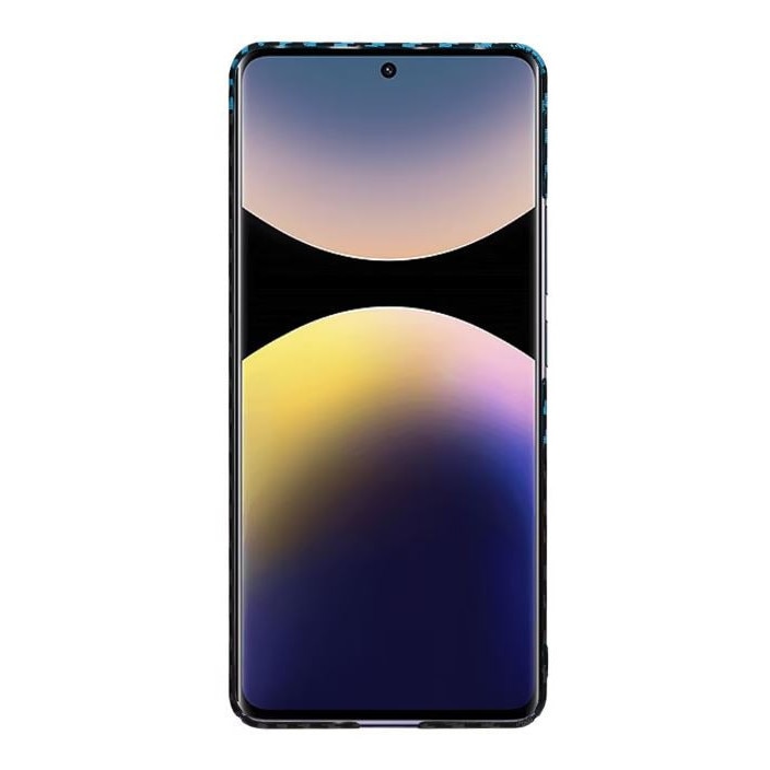 Husa Carbon Negru&Albastru pentru Xiaomi Redmi Note 14 Pro