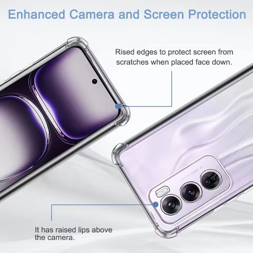 Husa antisoc pentru Oppo Reno13 Pro, Accesorio Shockproof Silicone, Transparent
