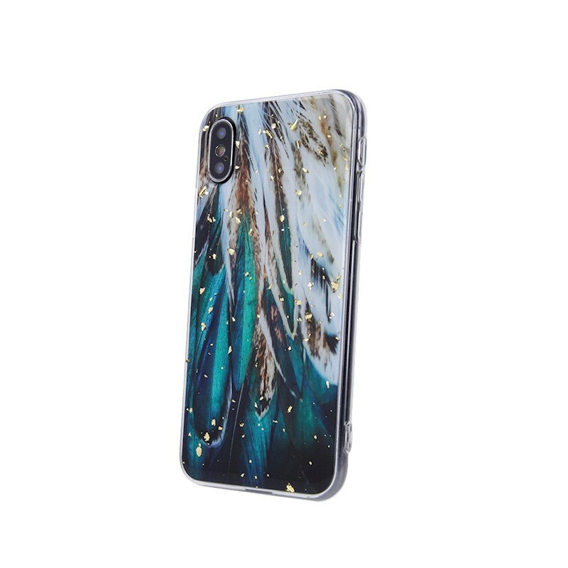 Husa Gold Glam pentru Samsung Galaxy A23 5G, pene