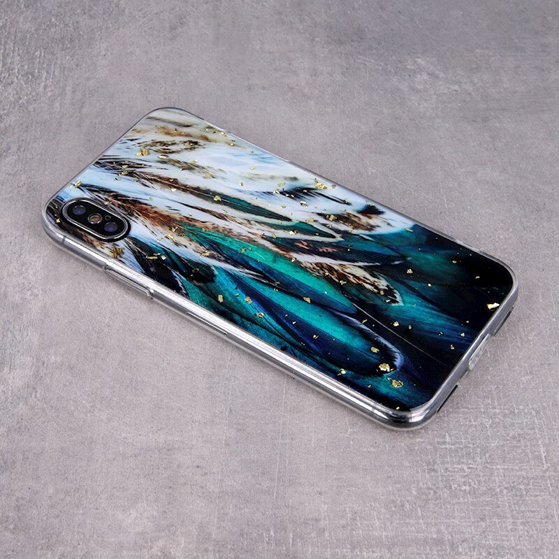 Husa Gold Glam pentru Samsung Galaxy A23 5G, pene