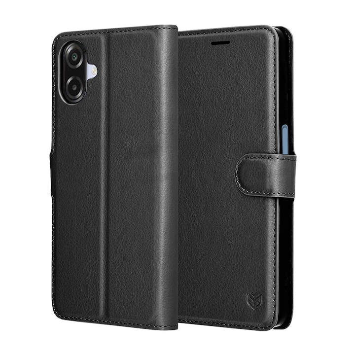 Husa pentru Samsung Galaxy A07 4G Tip Carte, Leather Folio, Functie de Stand, Calitate Premium, Antisoc, Protectie Sporita, Negru