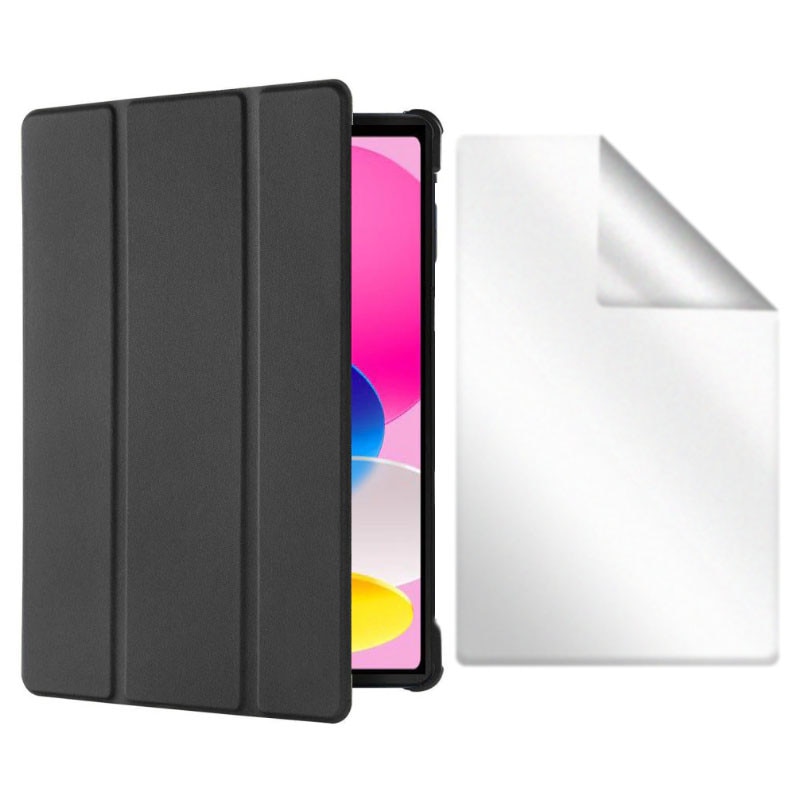 Set Husa Tableta AZIAO si Folie Silicon Matte pentru Huawei Mate Pad 10.4 (2020/2022), Protectie 360, Hydrogel Regenerabil, Paper Feeling, Interior Catifea, Functie de Stand, Display Protejat, Smart Cover, Colturi Anti-Soc, Negru