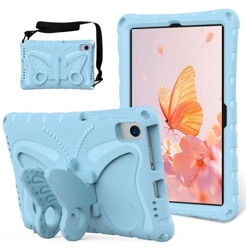 Husa premium Sigloo pentru Apple iPad Mini 7/6 (2024/2021), 8.3", Protectie Completa, Suport Creion, Stand Fluture, Curea Umar, Anti-Soc, Bleu