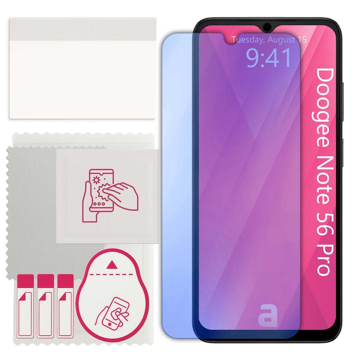 Sticla de protectie apgo pentru Doogee Note 56 Pro – sticla hibrida, securizata pentru display, lucioasa, pro flexible Hybrid Glass, 9H, full glue