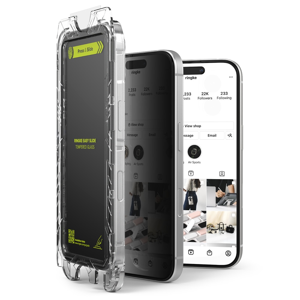 Folie telefon Ringke sticlă securizată transparentă, set 2 bucăți, iPhone 16 Pro Max
