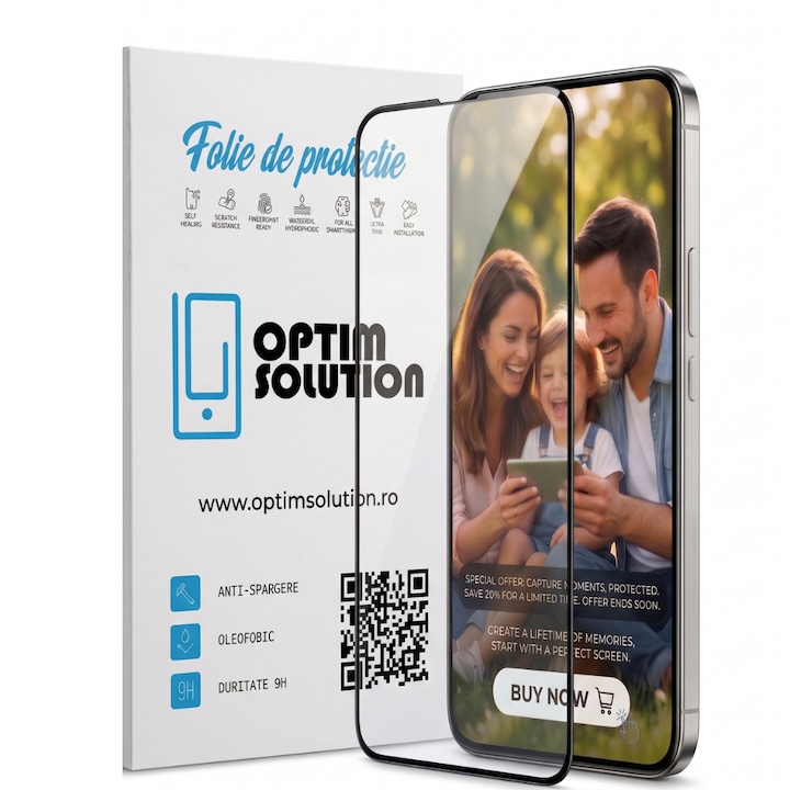 Folie de Sticla pentru OnePlus Nord 4, Sticla Securizata 5D, Full Glue, Acoperire Completa, Duritate 9H+, Claritate UHD, Tratament Oleofobic, Suport Amprenta, Kore Protect