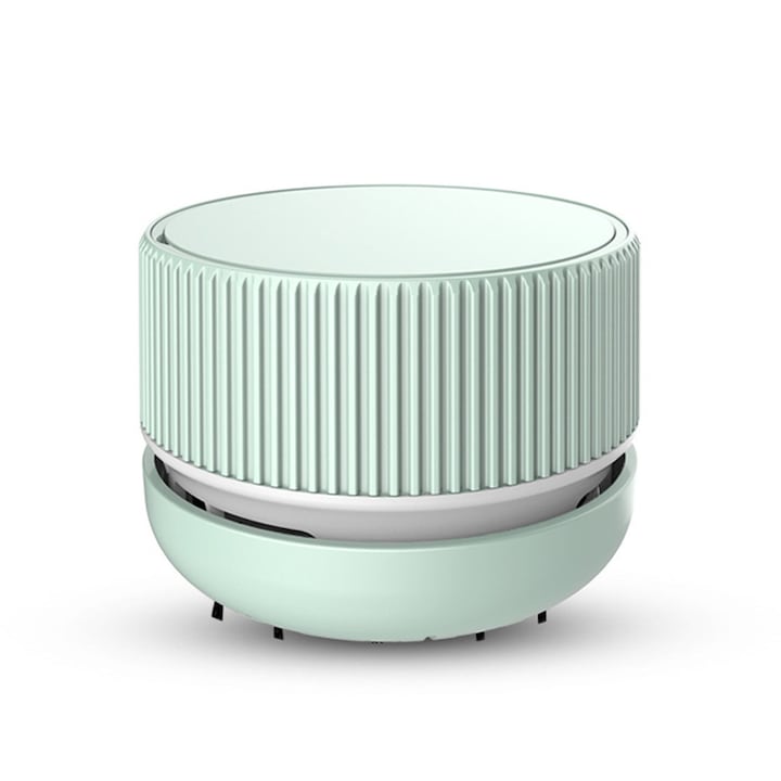 Aspirator de birou 0806BM-BST3158277-4, portabil fara fir, rotativ 360°, reincarcabil, 3W, verde, 82 x 82 x 58 mm