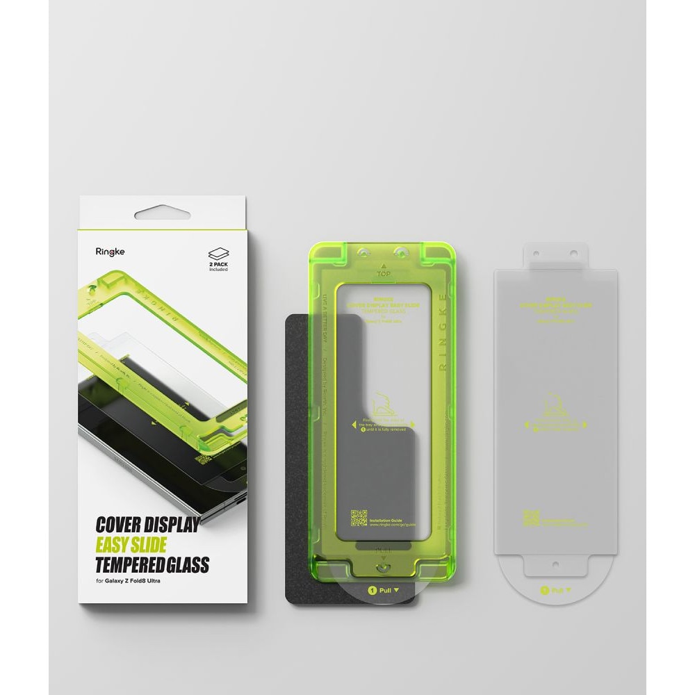 Set 2 folii sticla securizata Ringke Cover Display Pro, Kit montare inclus, compatibile cu Samsung Galaxy Z Fold 8 Ultra, Transparent