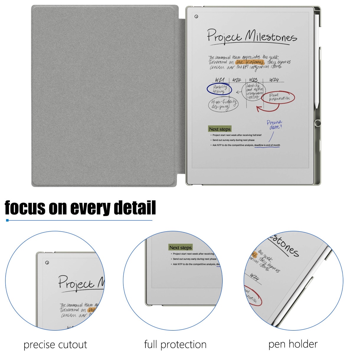 Husa protectie pentru Remarkable Paper Pro, gri, 27,5x19,5x1,2cm