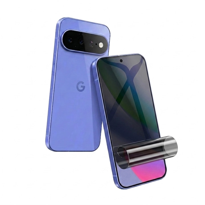 Folie Privacy Silicon Ecran pentru Google Pixel 11 Pro, Silicon Hydrogel, Flexible Hydro-Crystal, Protectie Completa, Full Glue, Instalare usoara, Set complet pentru Instalare