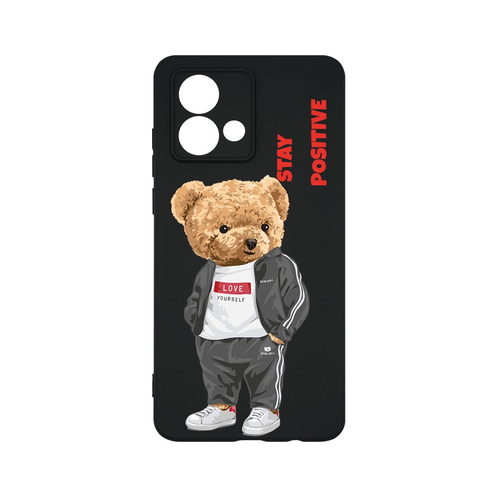Husa BestCase® Slim SIlicon 0.8MM, Compatibila Cu Motorola Moto G84 5G, Stay Positive - Teddy Bear, Protectie Camera, Rezistenta la uzura, c-B 926