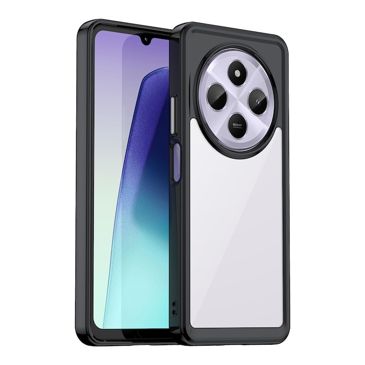 Husa telefon, pentru Xiaomi Redmi 14C 4G De inalta calitate Hard Backplane Soft Border Pure si Luminos Simtire confortabila, Negru transparent
