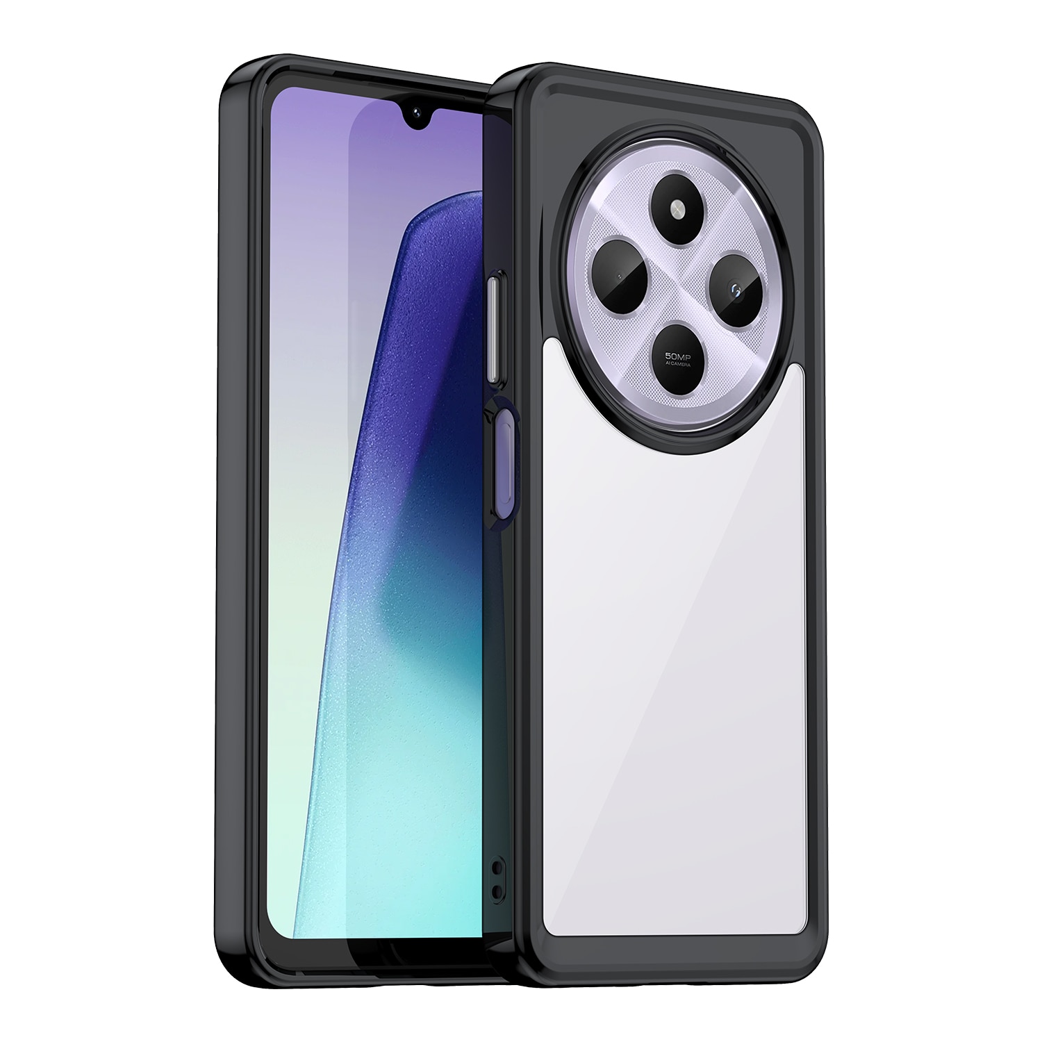 Husa telefon, pentru Xiaomi Redmi 14C 4G De inalta calitate Hard Backplane Soft Border Pure si Luminos Simtire confortabila, Negru transparent