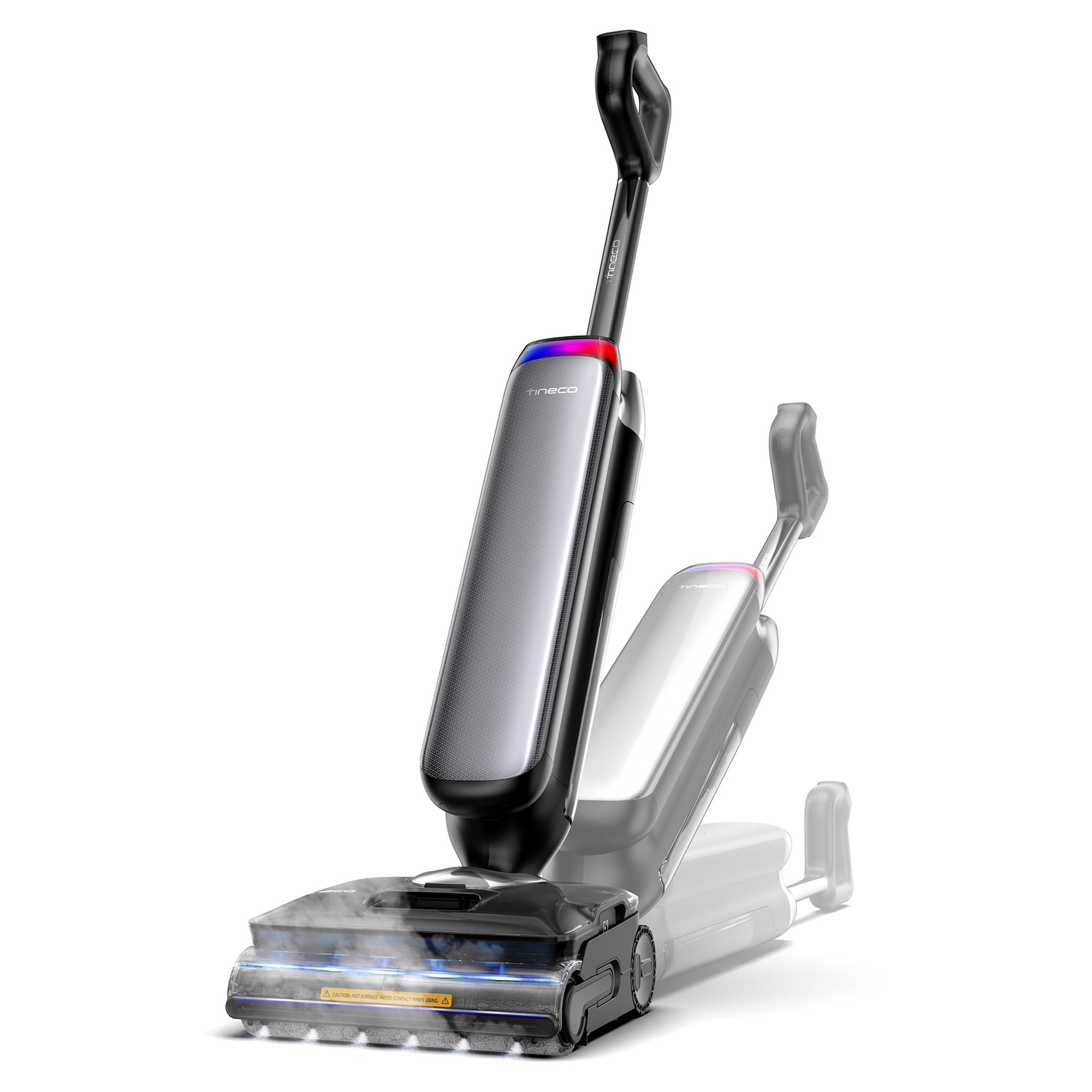 Aspirator Vertical Cu Spalare Tineco Floor One S9 Artist Steam Pro, 230W Putere, 22kPa, Functie Abur 160°C, Autocuratare FlashDry 85°C, Autonomie 75 Min, Argintiu + Card Cadou Solutie de Curatare