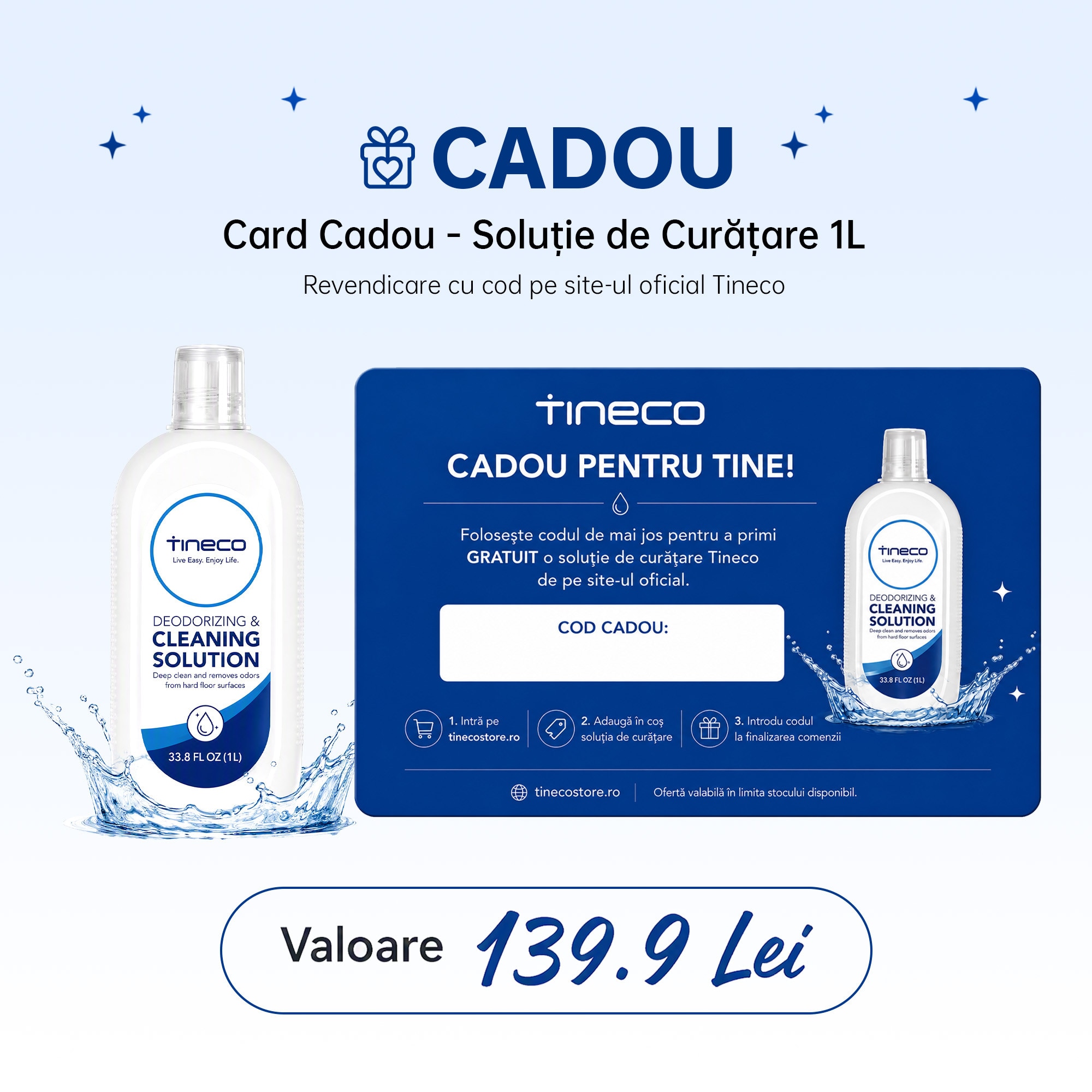 Aspirator Vertical Cu Spalare Tineco Floor One S6 Stretch Steam Plus, 220W Putere, 22kPa, Functie Abur, 180° Flexibil, Autonomie 40 Min, Gri & Negru + Card Cadou Solutie de Curatare