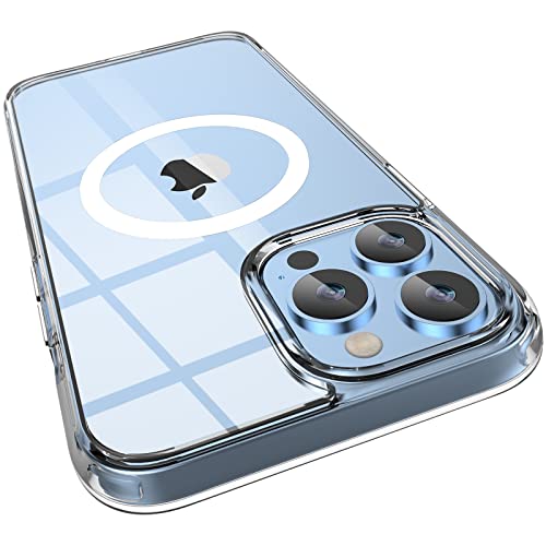 Husa Magnetica pentru iPhone 14, Compatibila cu MagSafe, Magnetism Puternic, Protectie de Nivel Militar, 3 Metri, Husa Ultra-Subtire Mata Translucida pentru iPhone 14 (6,1 Inch), Transparent