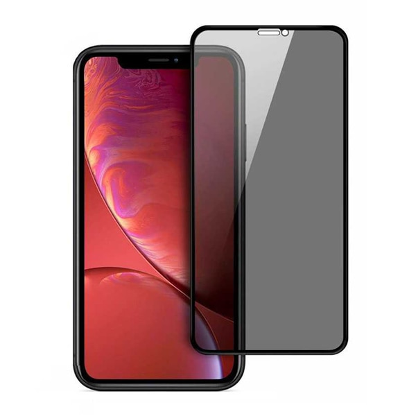 Folie protectie ecran privacy, Planet Tech, Sticla, pentru iPhone 13 / 13 Pro 6.1" / 14 6.1", 5D Full Glue, negru