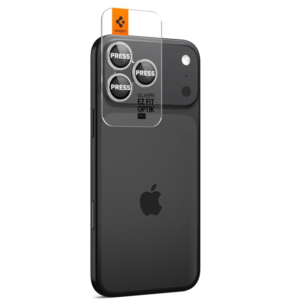 Folie Camera pentru iPhone 17 Pro Max/iPhone 17 Pro/iPhone 16 Pro Max/iPhone 16 Pro (set 2) - Spigen Glas.tR Optik EZ Fit Pro - Silver