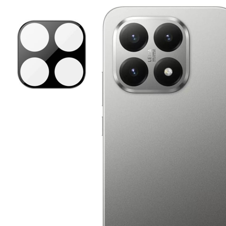 Folie camera pentru Xiaomi 15T, SKYDDAR INNOVATION, Camera Glass Negru, set cu sticker