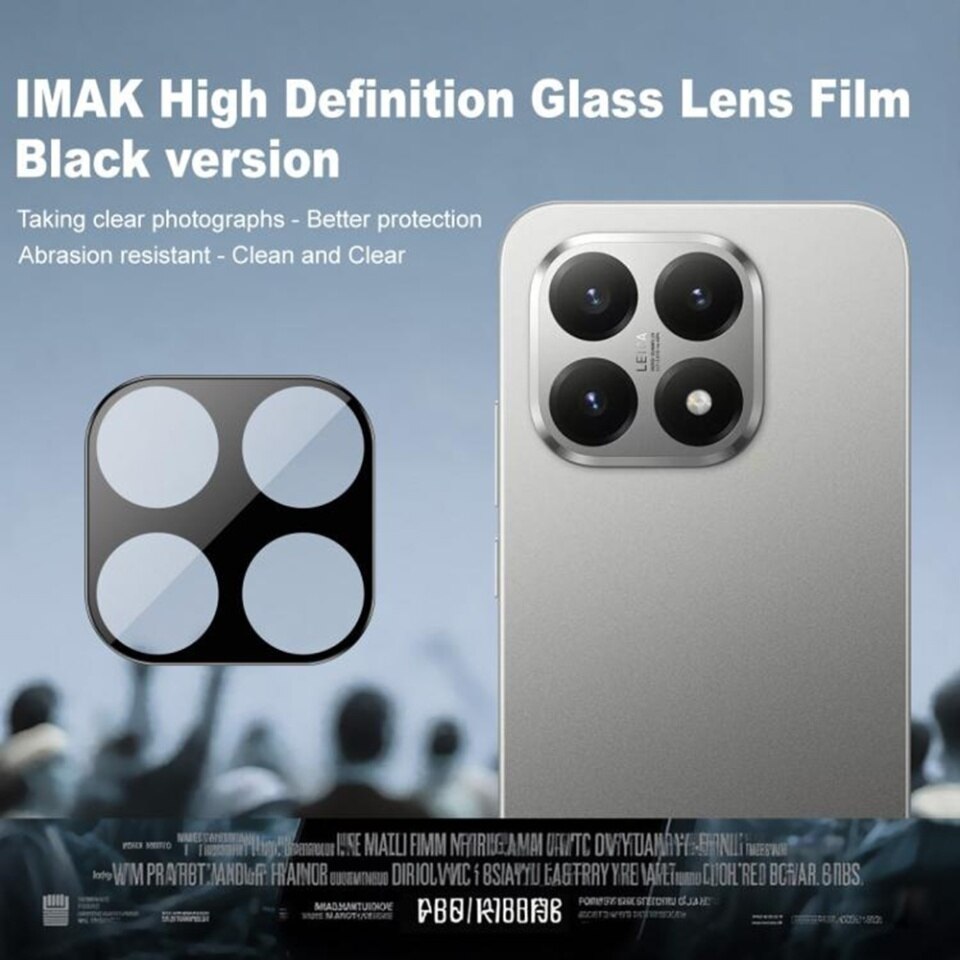 Folie camera pentru Xiaomi 15T, SKYDDAR INNOVATION, Camera Glass Negru, set cu sticker