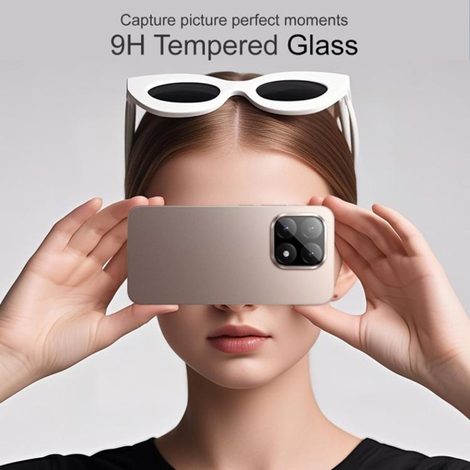 Folie camera pentru Xiaomi 15T, SKYDDAR INNOVATION, Camera Glass Negru, set cu sticker