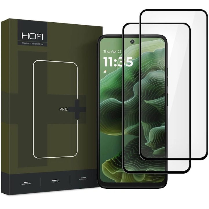 Set 2 folii protectie HOFI Full Cover Pro Tempered Glass 0.3mm compatibil cu Motorola Moto G35 5G Black