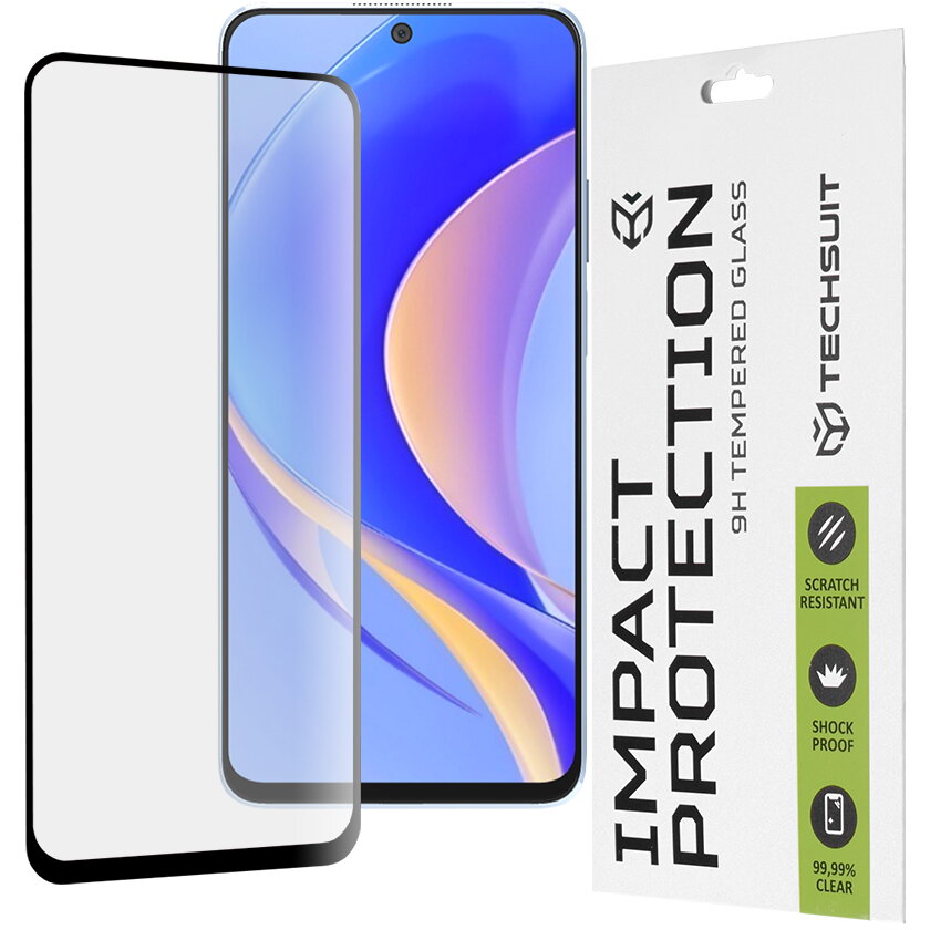Folie pentru Huawei nova Y90 - Techsuit 111D Full Cover / Full Glue Glass - Black