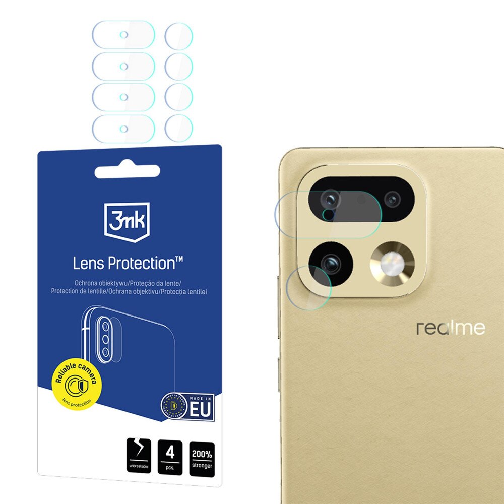 Folie protectie camera foto 3mk Lens Protection compatibila cu Realme 16 Pro 5G, Transparent