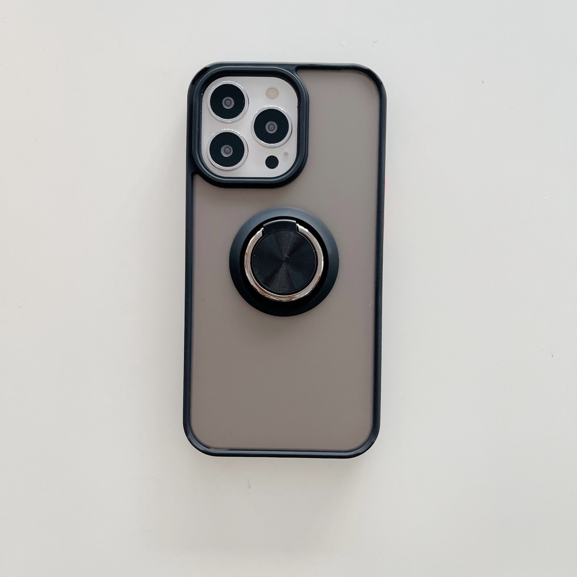 Husa de protectie Flippy compatibila cu Apple iPhone 13 Pro, Defender cu prindere inel, Negru