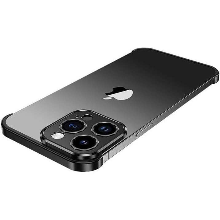 Husa Metalica Edgeless Compatibila cu iPhone 16 Pro, Flippy, Protectie pentru Colturi si Camera, Aliaj Aluminiu, Antisoc, Antizgariere, Negru