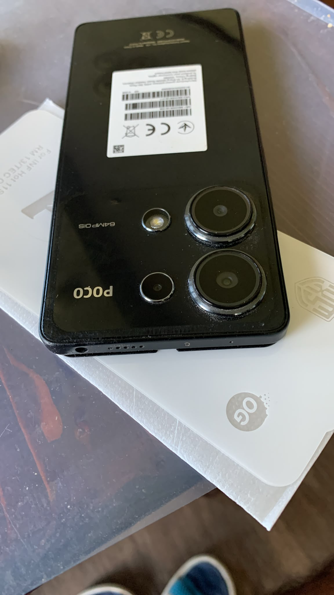 Folie de Protectie pentru Xiaomi Poco M6 Pro, Flippy, Sticla Securizata ESD Antistatica, Super-X Privacy OG, Margini Negre, 0.30 mm, Transparent Inchis