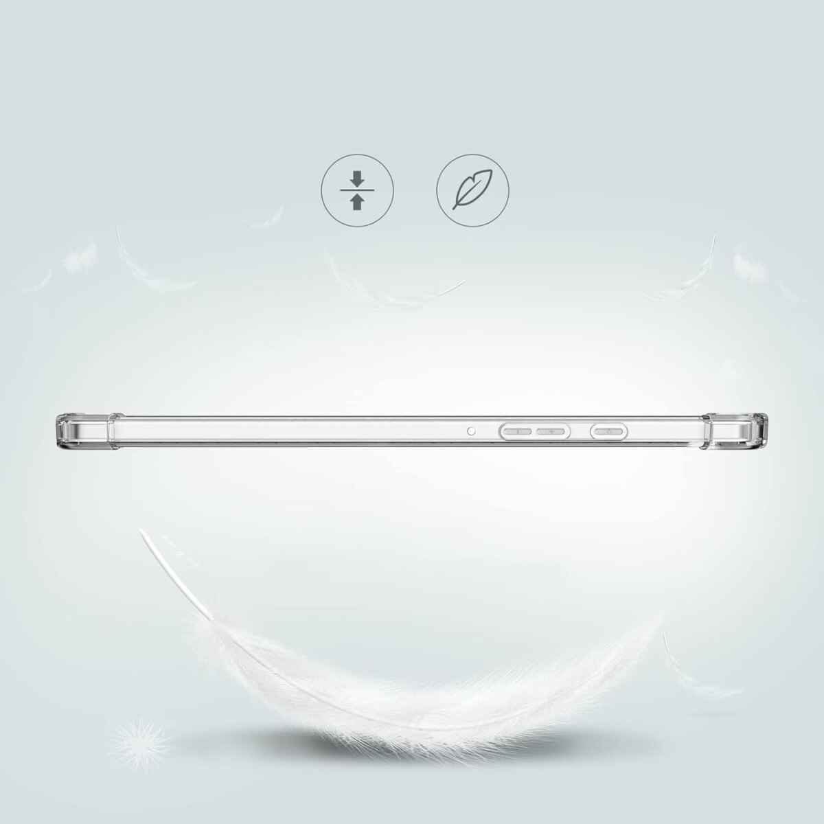 Husa pentru tableta, SUPERO, TPU clear, compatibila cu Samsung Galaxy Tab A9 8 "7" 2023 SM‑X110/SM‑X115, protectie la socuri, montaj usor, acces porturi complet, transparent