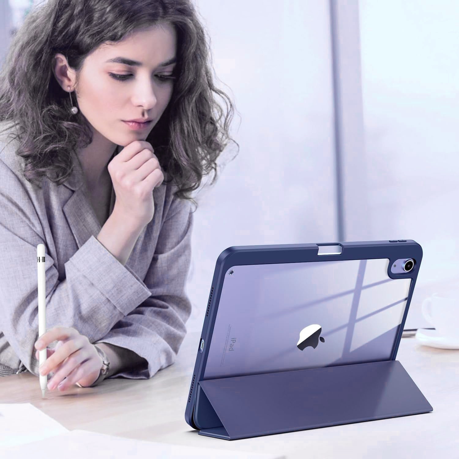 Husa cu clapeta, Supero, compatibila Apple iPad, compatibilitate iPad 11" A16 11‑GEN (2025) si 10.9" 10‑GEN (2022), suport pentru stylus, acces la porturi si functie sleep/wake, protectie completa, negru