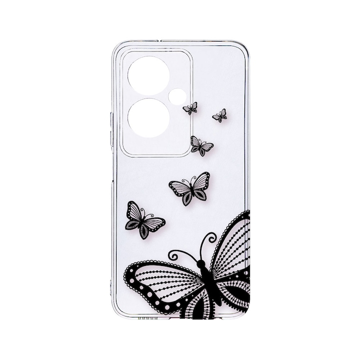 Husa BestCase® Clear Silicon 2MM, Compatibila Cu OPPO A79 5G, Butterfly, Antisoc, Protectie Camera, Margini ridicate pentru protectia ecranului, T 79
