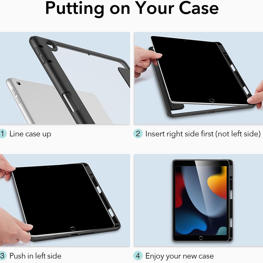 Husa pentru iPad 10.2" (2019 / 2020 / 2021), ESR Rebound Hybrid Pro, Black