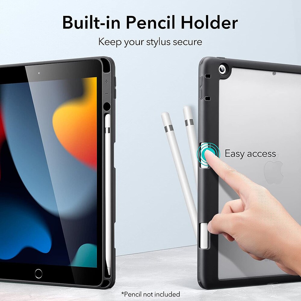 Husa pentru iPad 10.2" (2019 / 2020 / 2021), ESR Rebound Hybrid Pro, Black