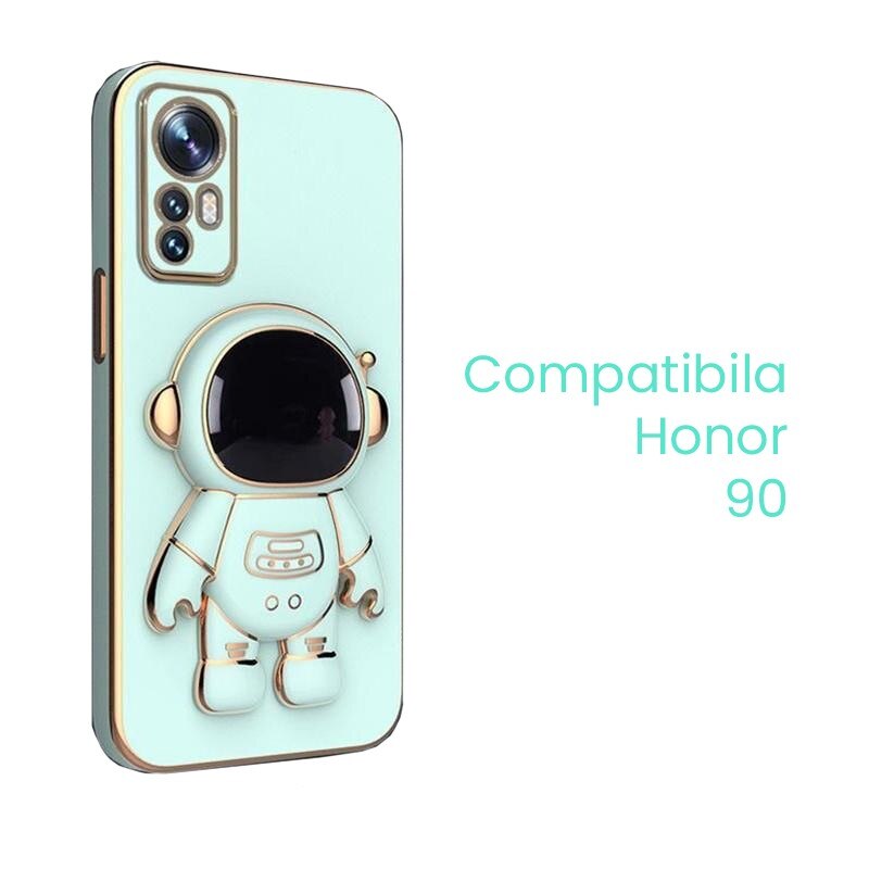 Husa de Protectie 2 in 1, Flippy, Husa de Protectie pentru Honor 90, Model Astronaut, Husa cu Suport, din TPU, Verde