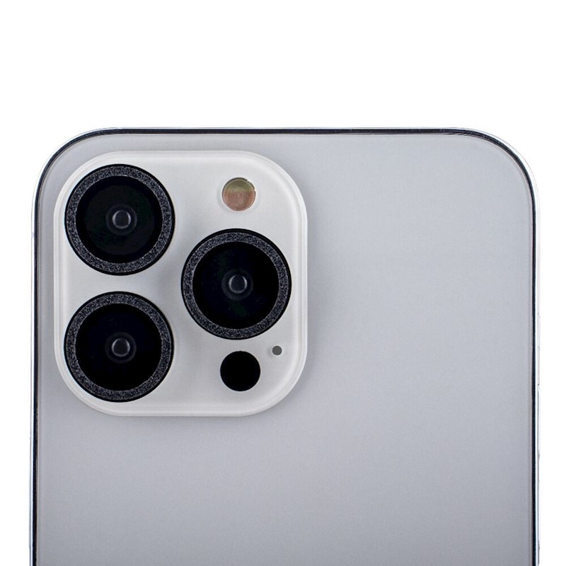 Folie sticla pentru protectie camera spate, compatibila iPhone 15 PRO, black glitter