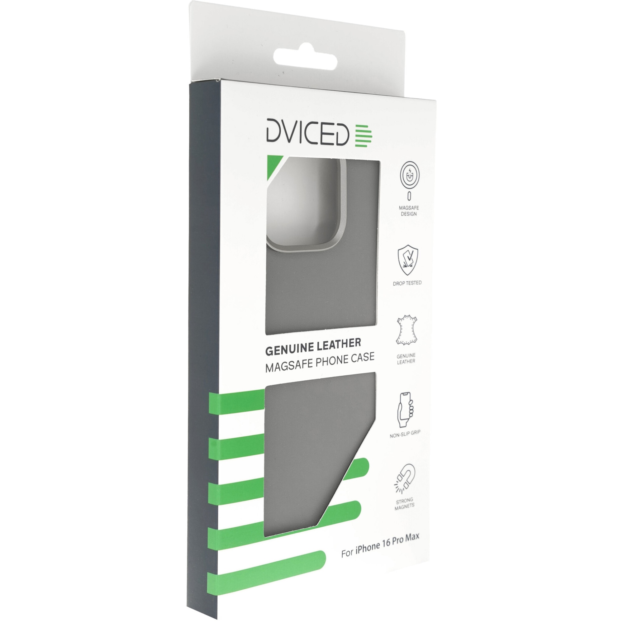 Husa de protectie Dviced, Leather case with magsafe pentru iPhone 16 Pro Max, Grey