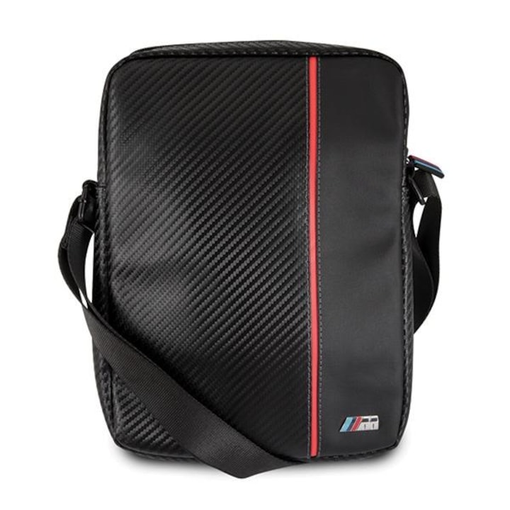 Geanta pentru tableta BMW Carbon 8", Nylon, Piele ecologica, Negru/Rosu