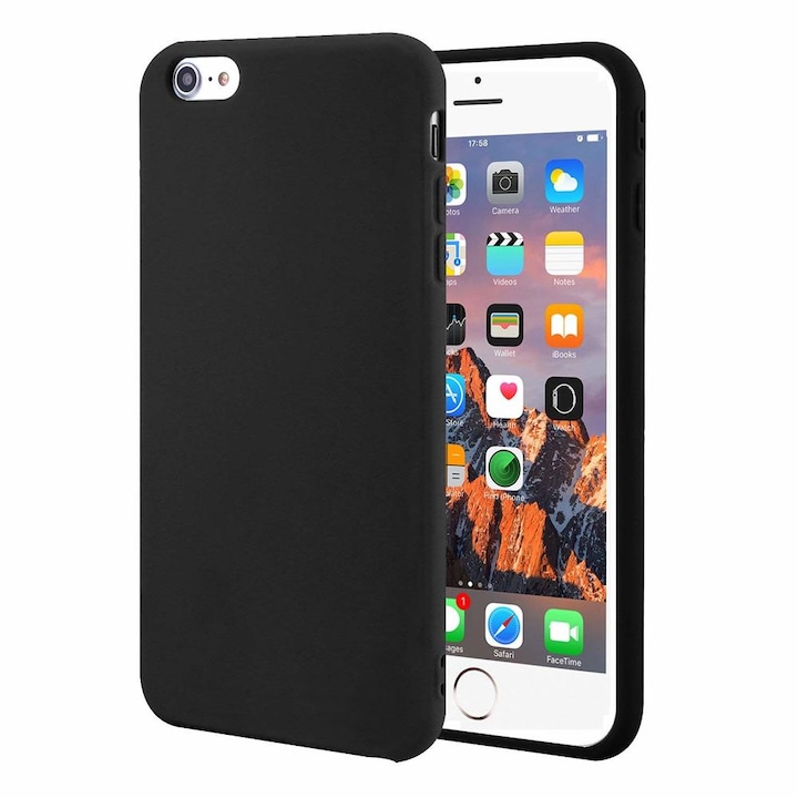Husa protectie din silicon slim compatibila cu Iphone 6/6s, negru