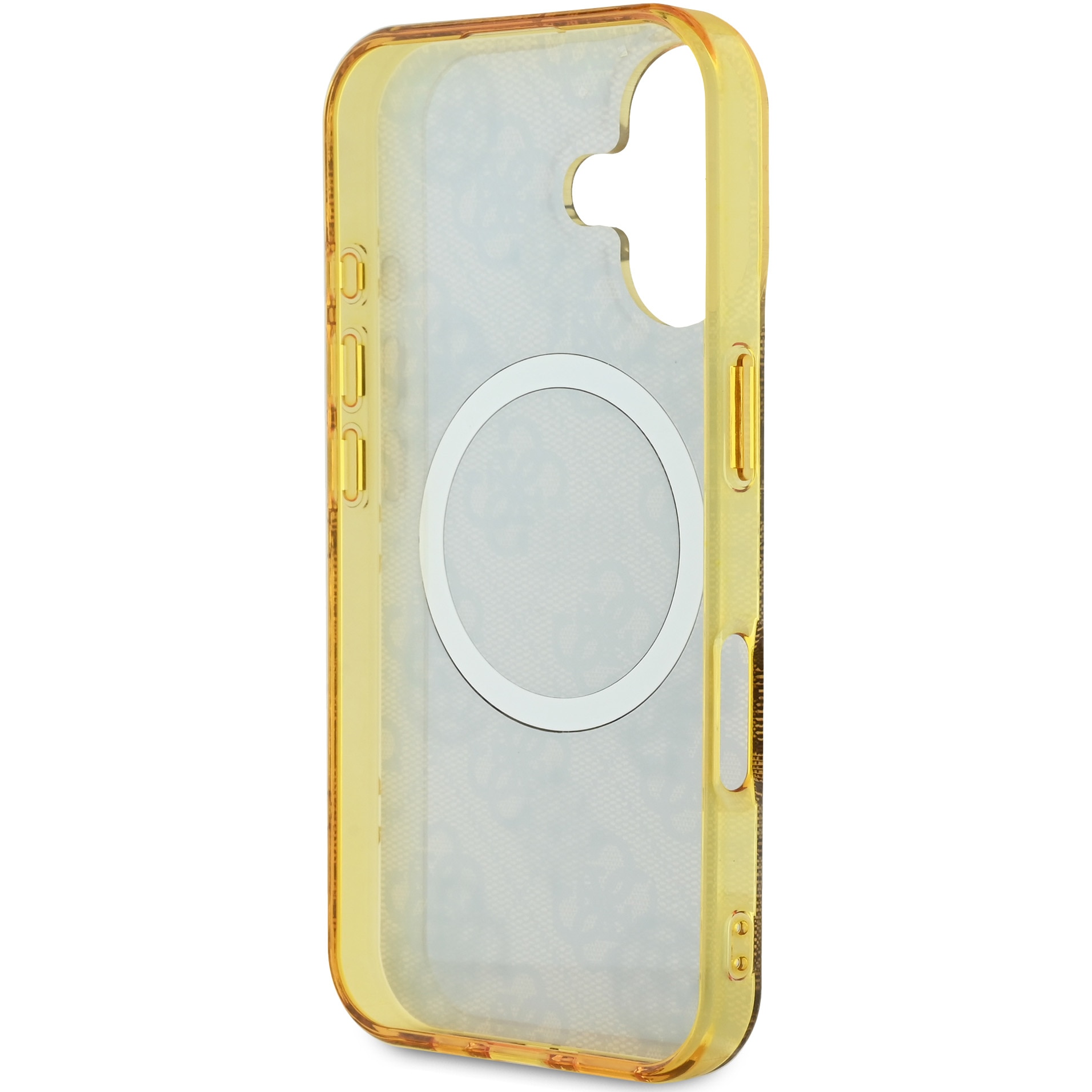 Husa de protectie Guess IML 4G Peony MagSafe pentru iPhone 16, Maro