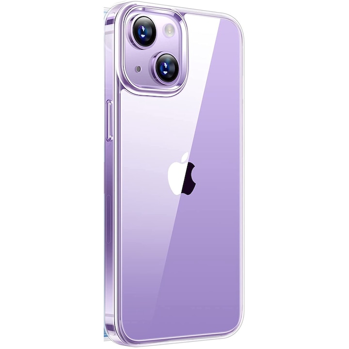Husa telefon, Policarbonat/Poliuretan, Compatibil cu iPhone 14 Plus Transparent